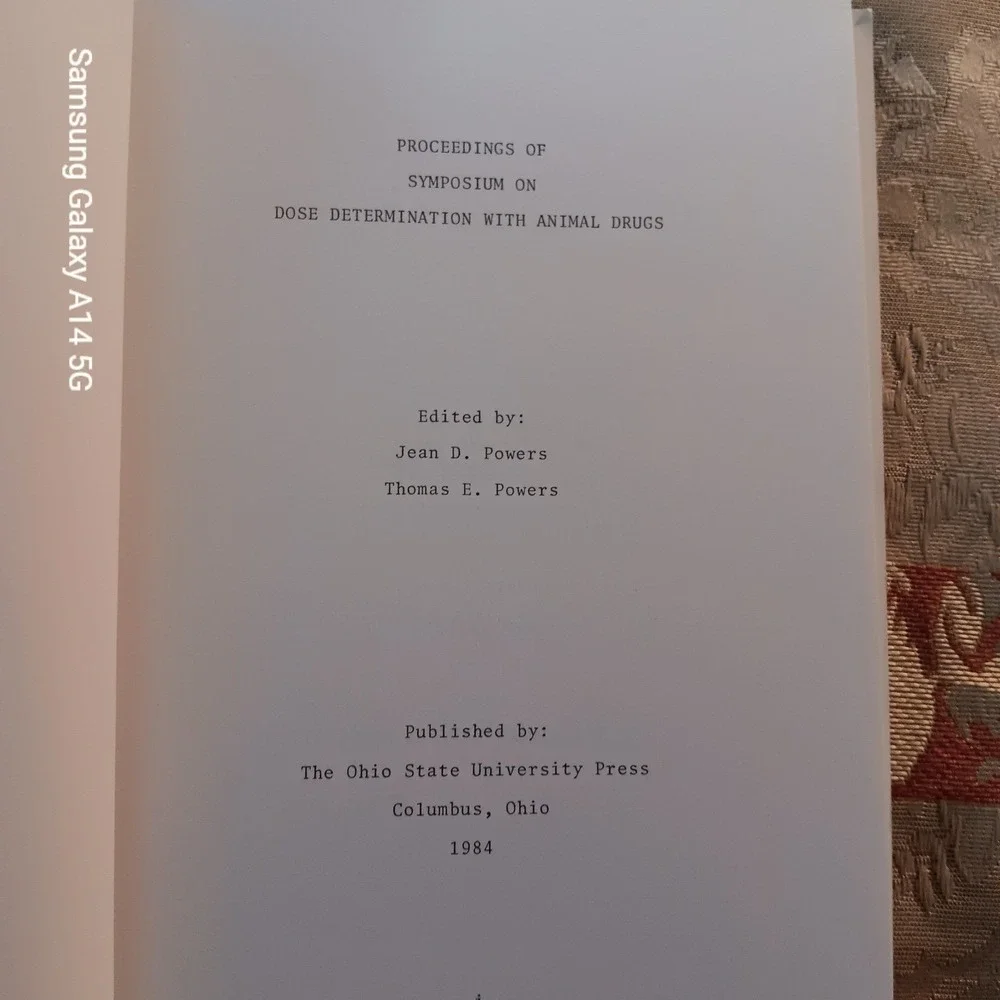 Determination of Doses of Veterinary Pharmaceuticals 1984 Hardcover Powers OSU